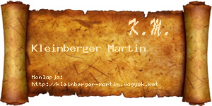 Kleinberger Martin névjegykártya